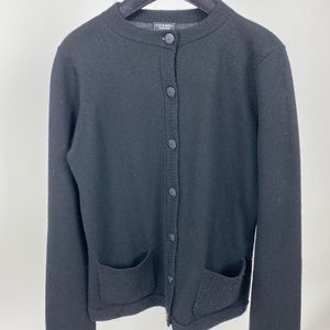 Chanel 100% wool Black cardigan